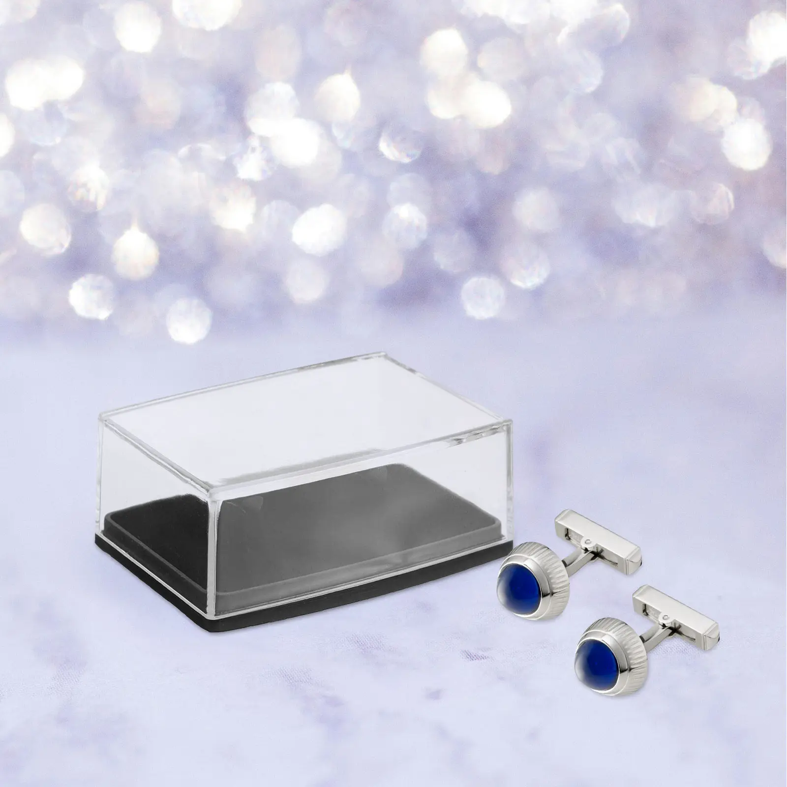 6Pcs Men Cufflinks Storage Box Transparent Jewelry Display Case Multi-Purpose Portable Ring Organizer Container