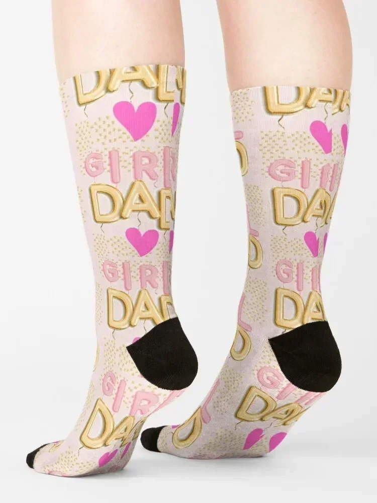 Pink Girl dad. Socks designer retro sheer heated Women Socks Men's