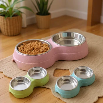 1 PCS Dual Bowl Dogs and Cats - 1