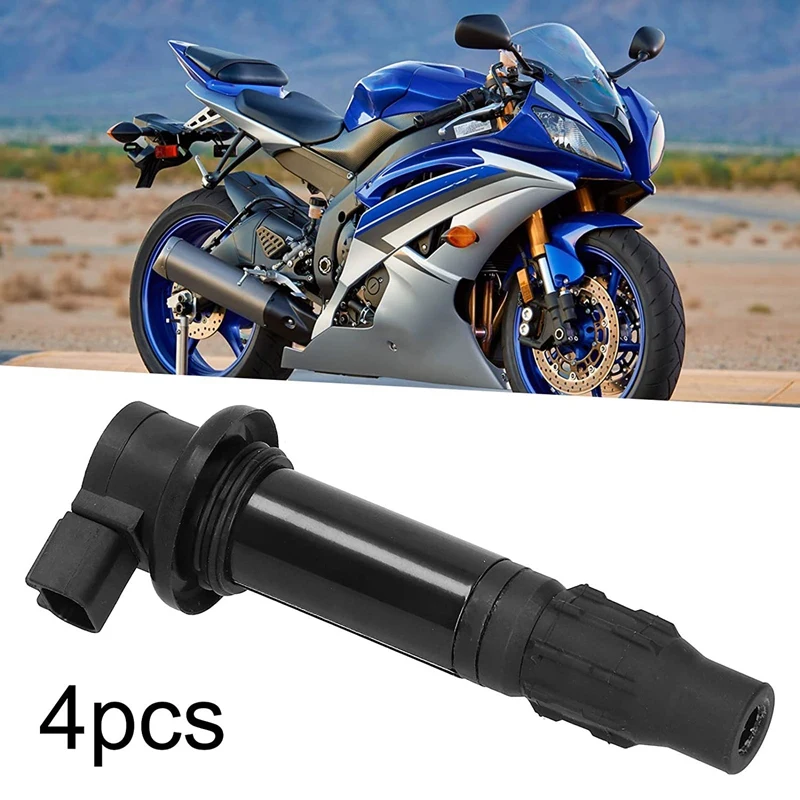 

Set Of 4 Ignition Coil Fit For Yamaha YZF R1 2002-2006 FZ8 2010-2015 14 Replace F6T568 F6T558