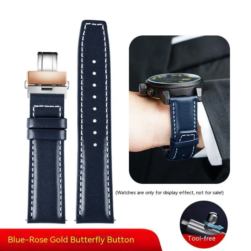 For Citizen Eco-Drive Genuine Leather Watch Strap Small BU2020 AT8110 Blue Angel AU8020 Men\'s Wrist Strap 22 23mm Watchband Soft