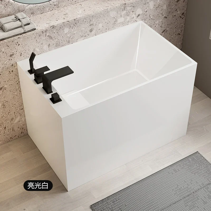 

Сидячая ванна Бытовая акриловая независимая глубокая пузырьковая интегрированная квадратная ванна для взрослых