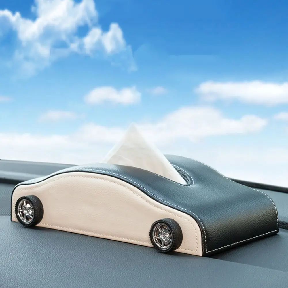 Creative Car Shape Tissue Box Simulated Tire Heat-resistant Auto Napkin Holder Decorative Anti-Moisture Tissue Dispenser Vehicle