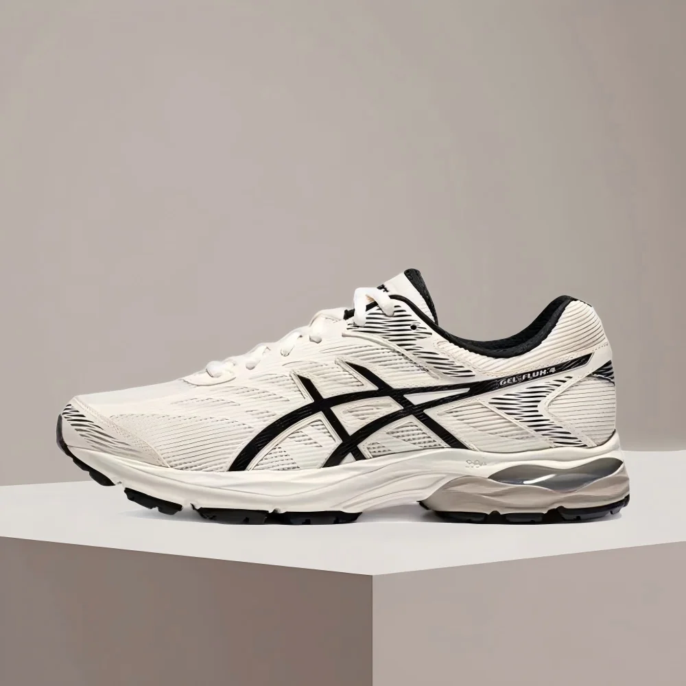 ASICS Gel-Flux 4 Men's Beige/Black Low-Top Runners  Cushioned Comfort, Stylish Design & Slip-Resistant Traction 1011B934-200