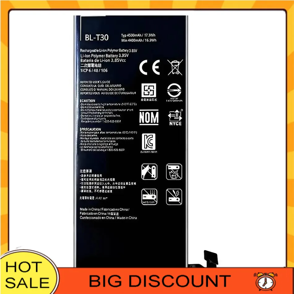 

Mobile Phone Battery BL-T30 4500Mah For LG X Power 2 II L64VL M320F M320N M322 L63BL K10 M320 M320DSN M320TV MLV7N