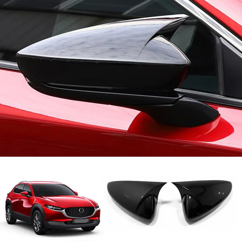 For Mazda CX30 CX-30 2020 2021 Car Rearview Mirror Cover Side Wing Mirrors Cap Carbon Case Exterior Modification Accessories