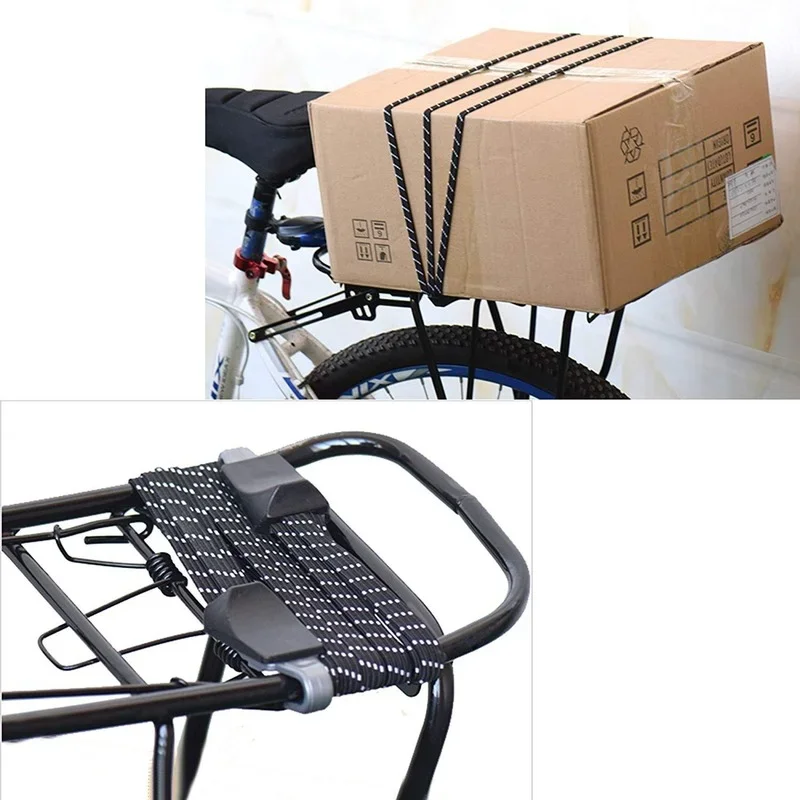 

Outdoor Binding Rope Bike Racks Tied Rubber Straps Rope/Suitcase Band With Hook Bike Luggage Carrier Bicycle Reinforced Shelf