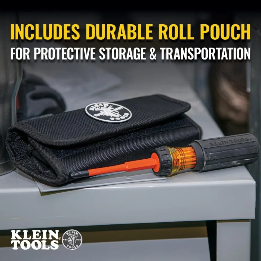 32288 مفك براغي معزول 8 في 1 مجموعة مفكات مع شفرات قابلة للتبديل لإصلاحات الكهرباء والسيارات تتضمن 3 قطع