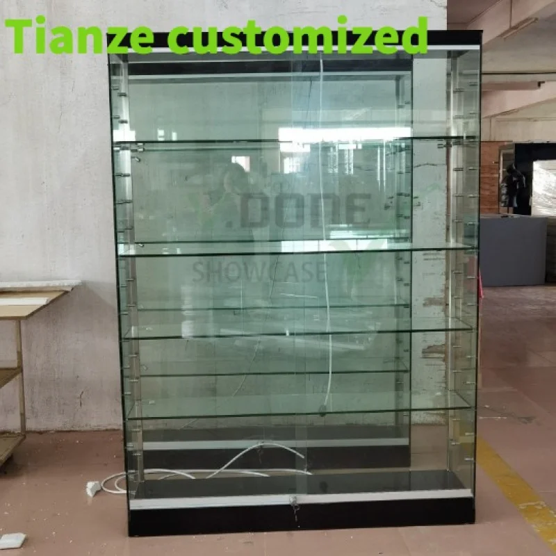 

Customized-glass display cabinet with LED lights inflatable car showcase optical display cabinets