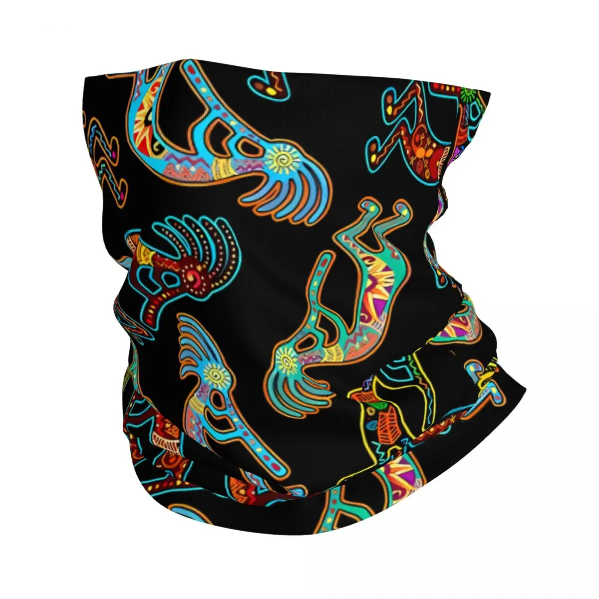 

Dark Thin Bandana Neck Gaiter Kokopelli Tribal Wrap Scarf Headband Neck Cover