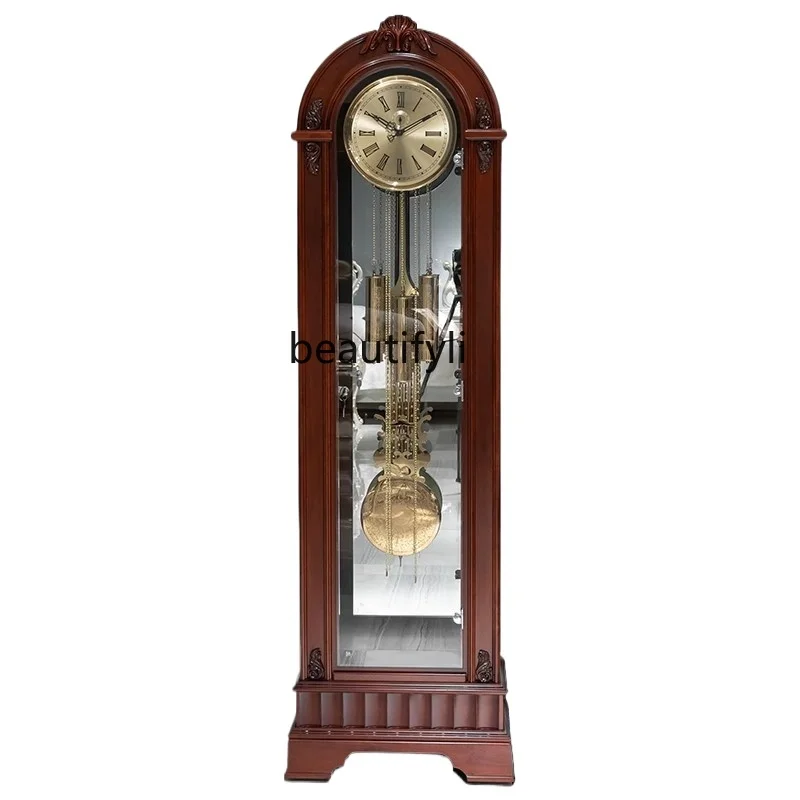 

Helmler European floor clock living room villa Chinese retro pendulum clock American vertical mechanical clock