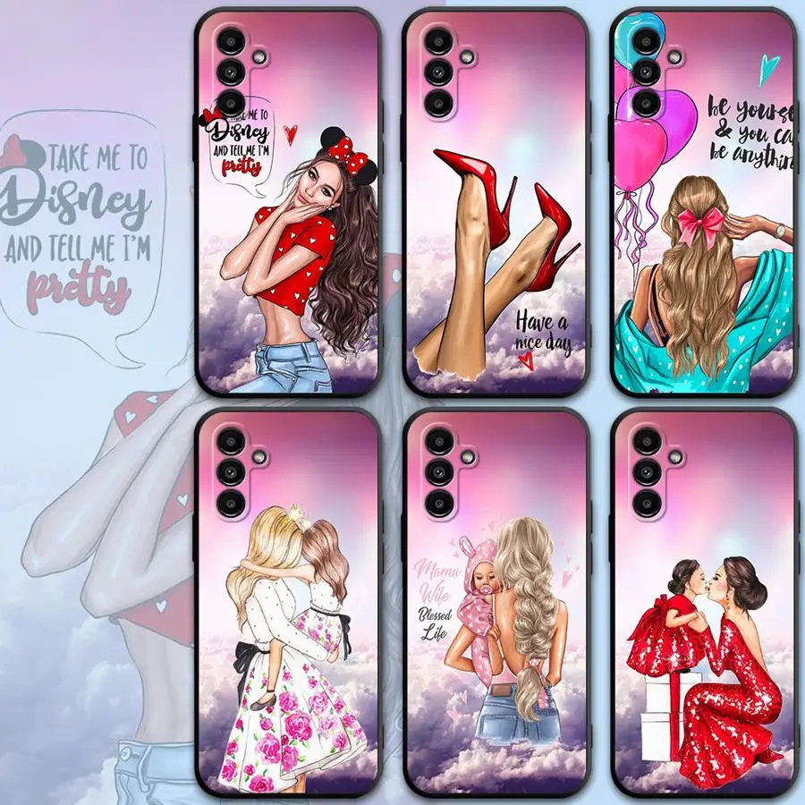 Phone Case for Motorola Moto Eage 30 Lite 20 40 Pro G9 Power G9 Play One Funsion Plus Super Mom Baby Girl Son Black Soft Cover