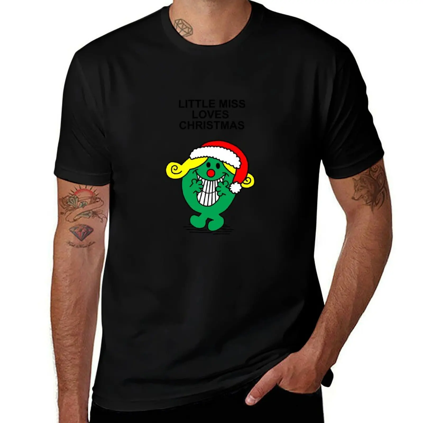Little Miss Loves Christmas T-Shirt Plus Size Gym Sports T-Shirt