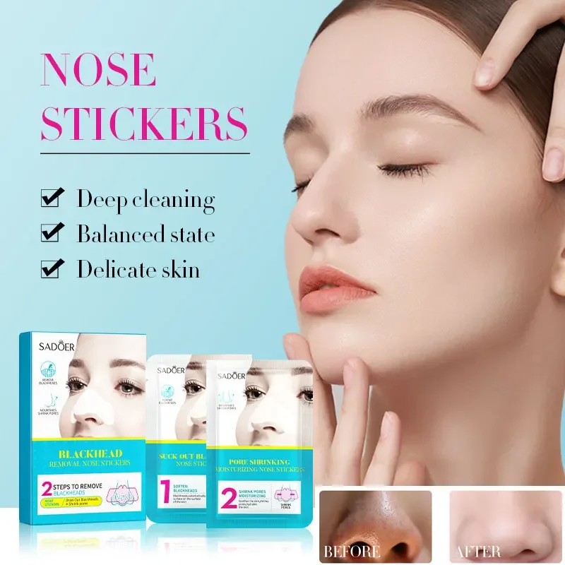 2 Steps Blackhead Removal Nose Sticker Patches Spots Treatment Pores Shrink Oil Control Soften Smooth Moisturizing Beauty Health