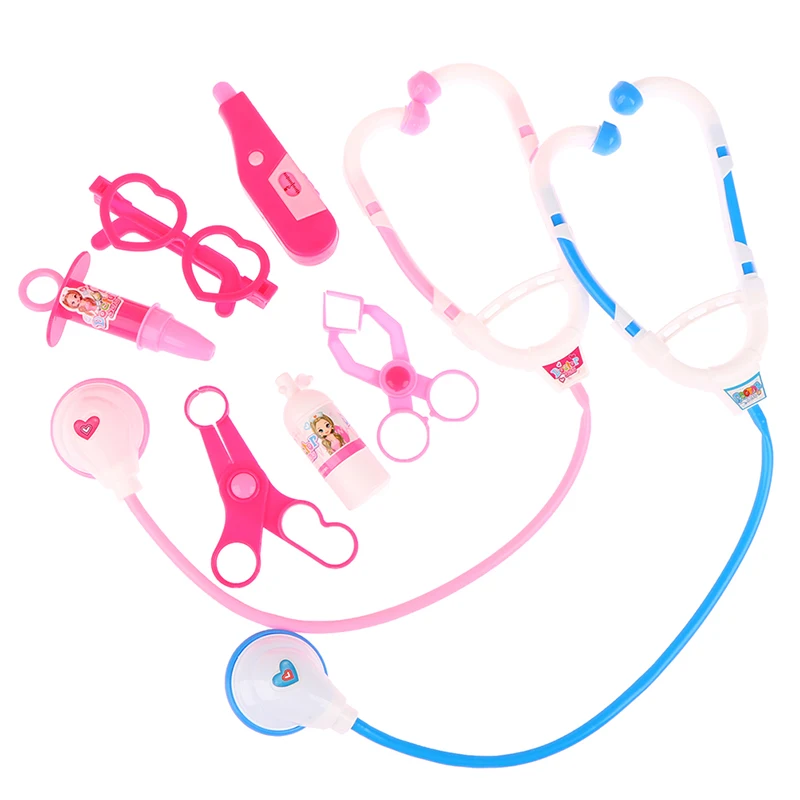 Stéthoscope de jeu de docteur pour enfants, jouet de cosplay, kit de médecin pour enfant, 7 pièces