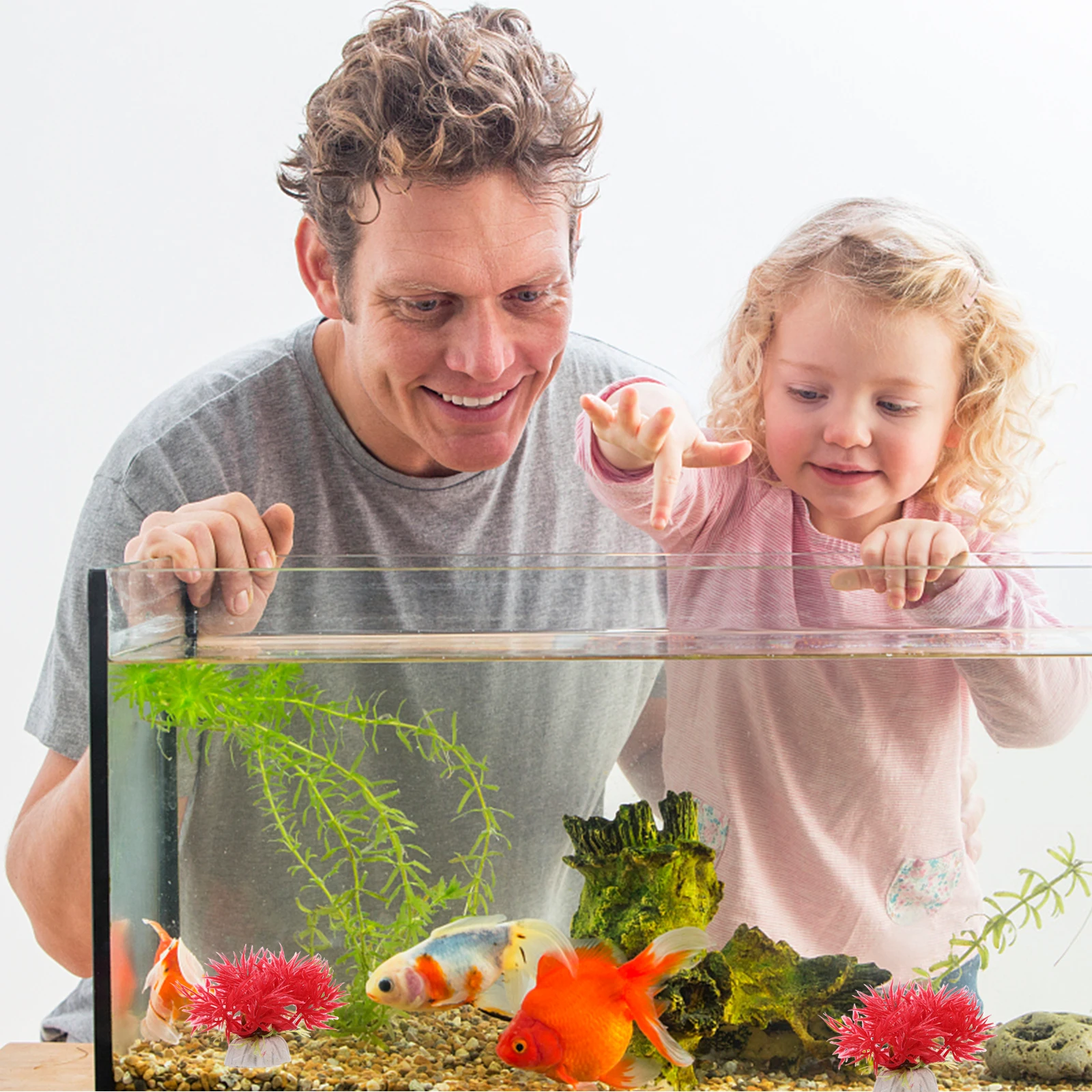 

10pcs Artificial Aquarium Plants Realistic Fish Tank Decorations Plastic Aquatic Plant Decors Red ColorFor Pond Pet Supplies