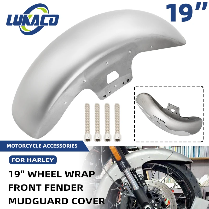 

Steel Motorcycle 19" Wheel Wrap Front Fender Guard Splash Cover For Harley Touring Road King Electra Street Road Glide 2014-up