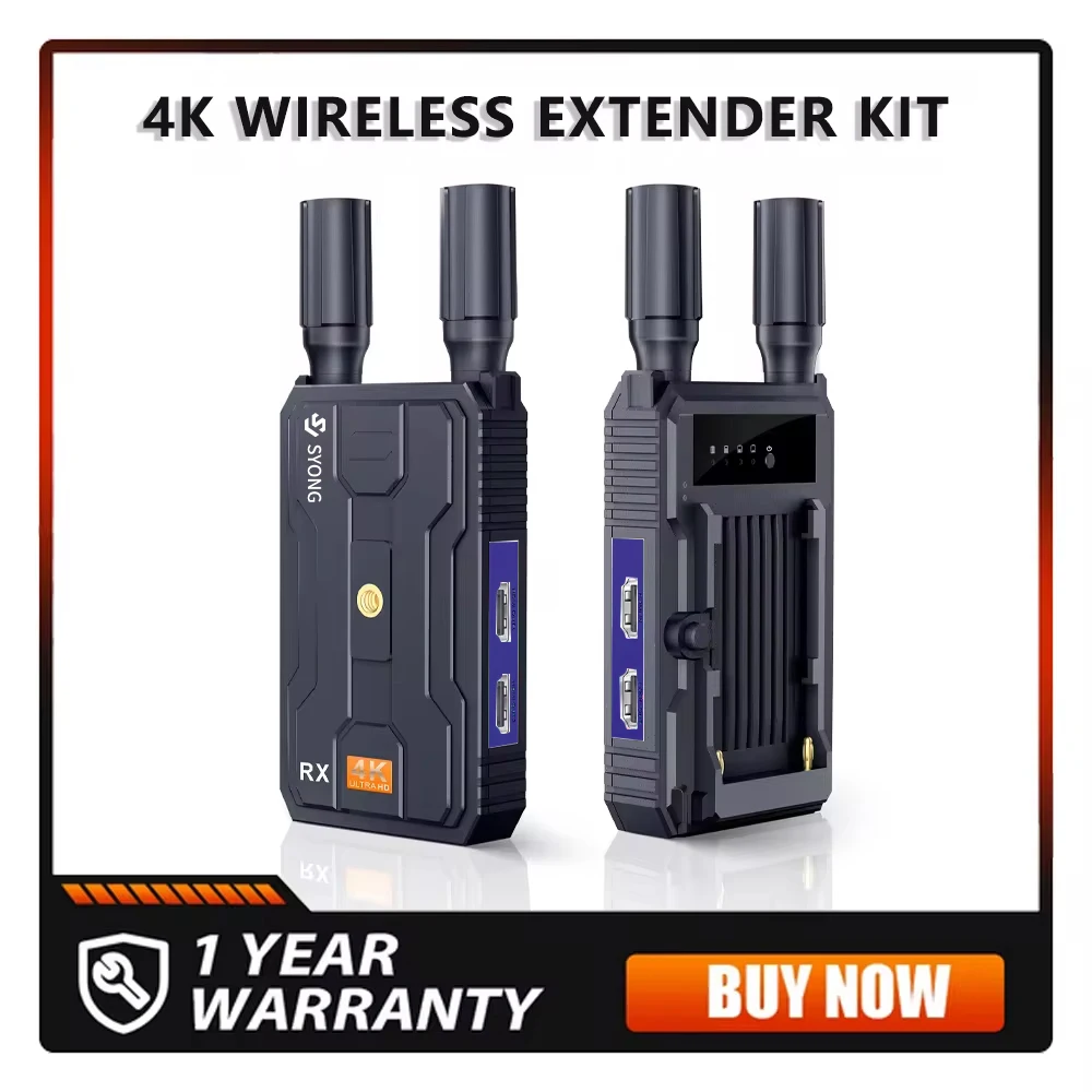 SY Wireless HDMI 4K Transmitter Tx Rx 200m Extender 656FT Support 2.4G/5G outdoor shooting with Battery for Camera Projector