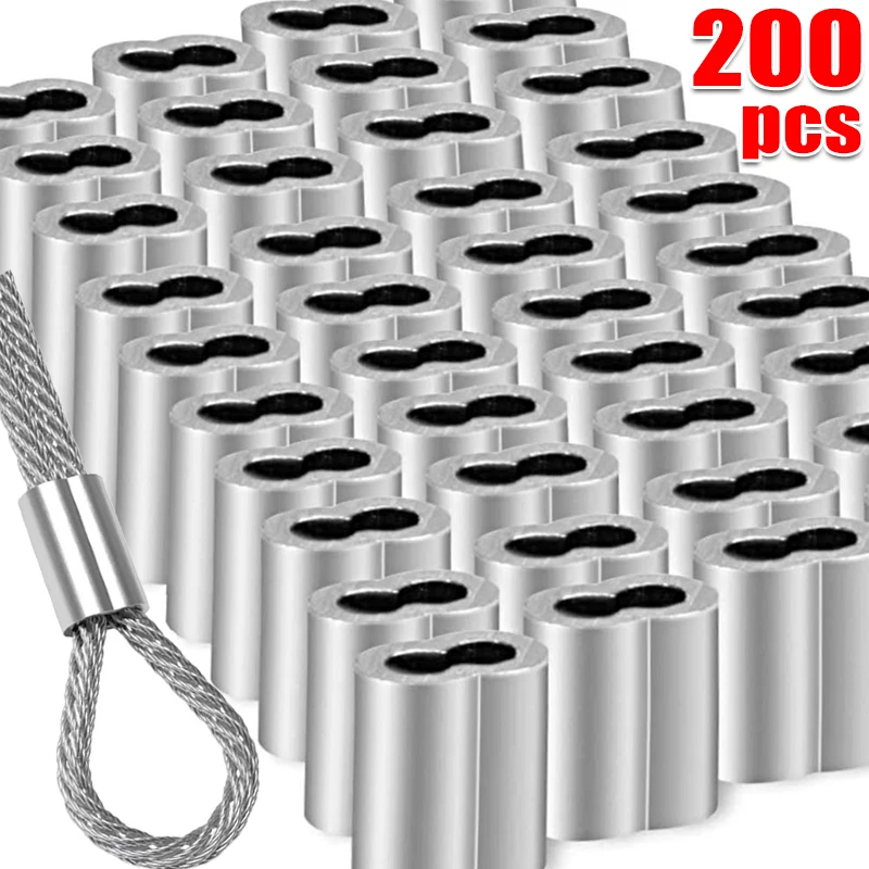 

Aluminum Crimping Loop Sleeve Assortment Kit Wire Ferrules Cord Lock M1-M4 Cable Stopper Crimp Wire Rope Clamps Hardware Tools