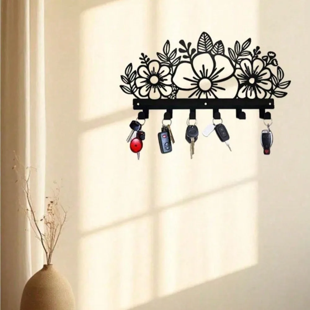 Gantungan Tanaman Personal untuk Dinding - Gantungan Tanaman Logam Besi Hitam, Dekorasi Taman Dalam & Luar Ruangan, Hadiah Berkebun yang Unik