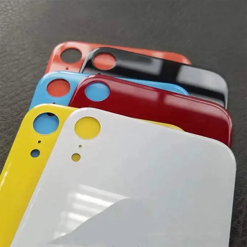 Back Glass+3M glue For IPhone XR Back Cover Glass Fast Replacement High Quality Housing Battery Cover Big Hole Rear Glass