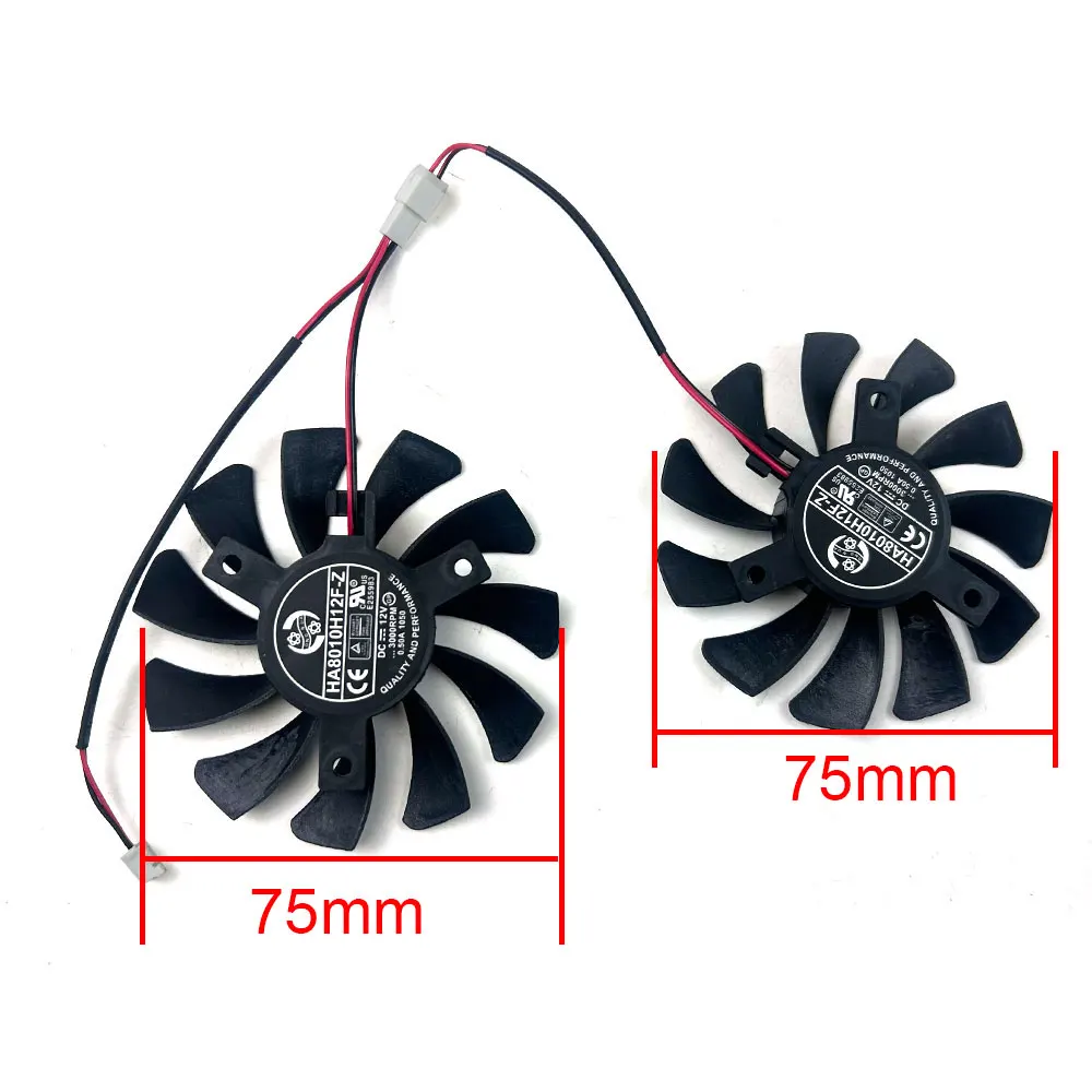 NEW Cooling Fan For MSI GTX 1650 SUPER VENTUS XS Graphics Card Fans 75MM 2pin HA8010H12F-Z