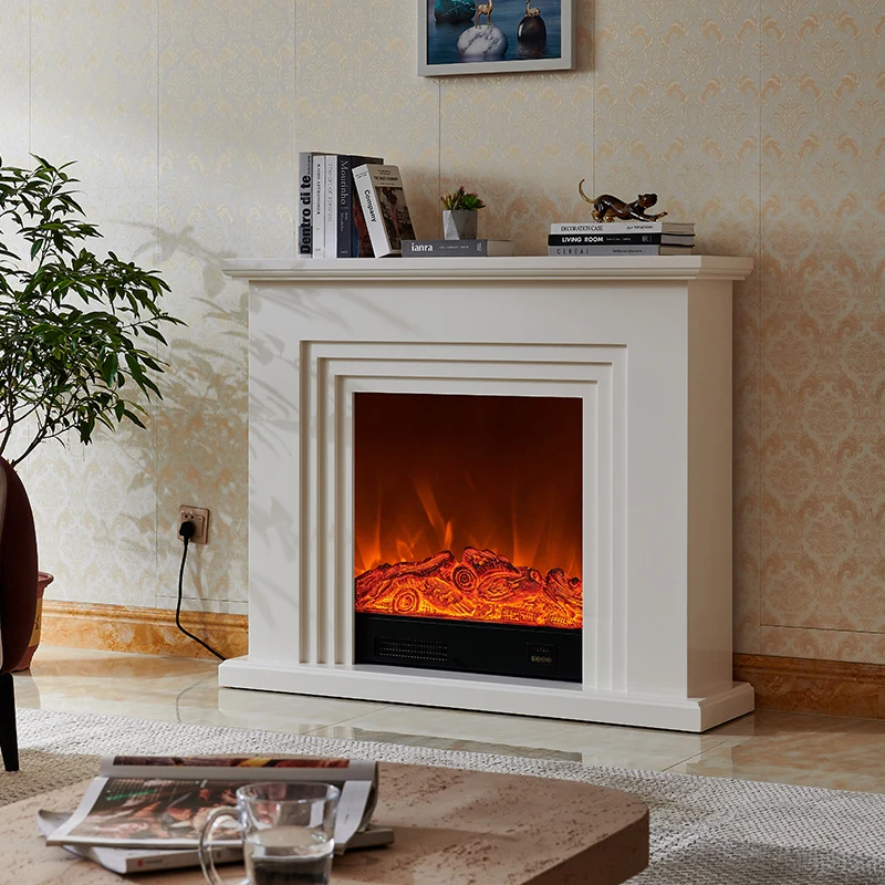1.2/1/2M French Fireplace TV Cabinet Villa Living Room Decoration Simulation Flame Atmosphere Heating