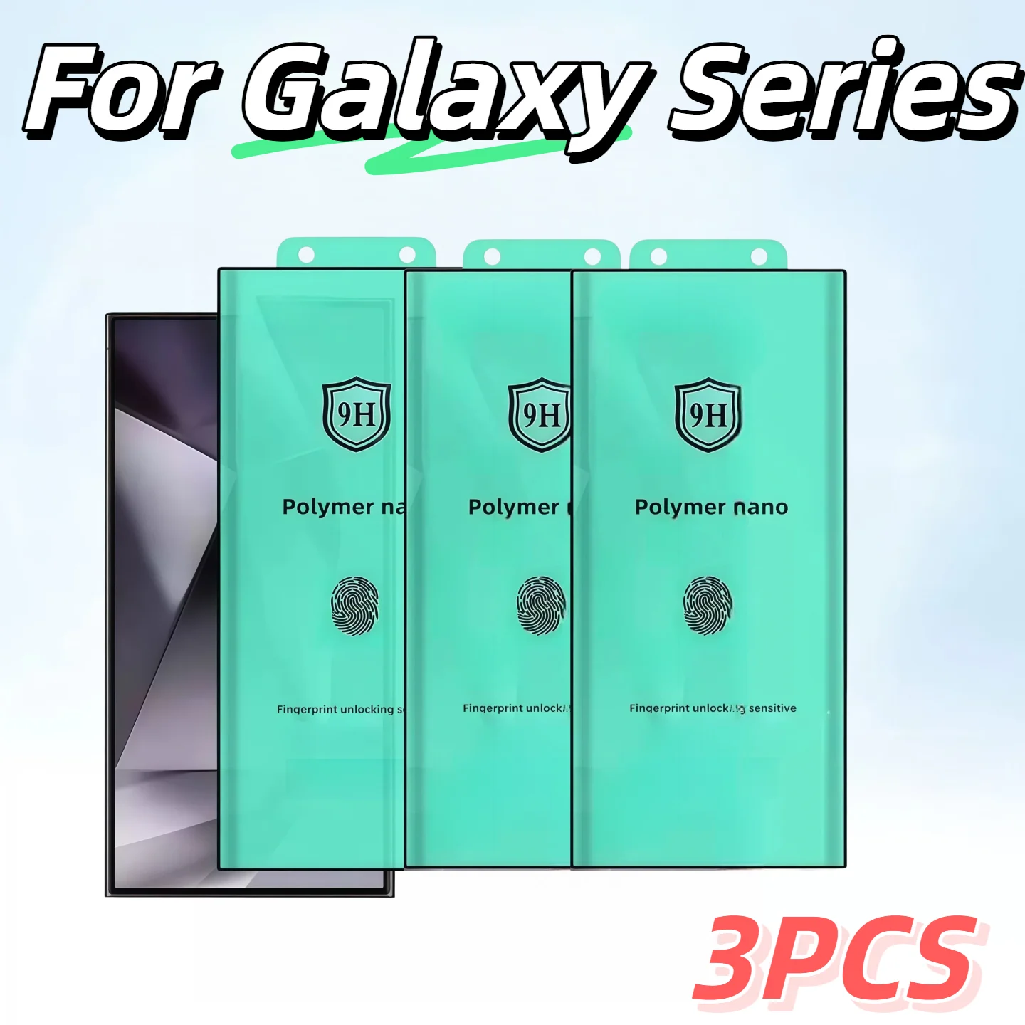 

3PCS Screen Protector Kit for Galaxy S21 S22 S23 S20 Ultra S10 S9 S8 Note 20 10 9 8 Plus - Non-Glass Protection with Installatio