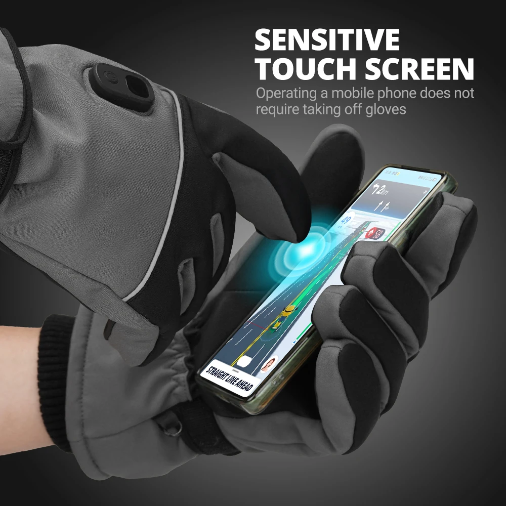 Luvas de aquecimento inteligentes touchscreen luvas elétricas dedo cheio dos homens compatível motocicleta snowboard equitação elétrica luvas térmicas
