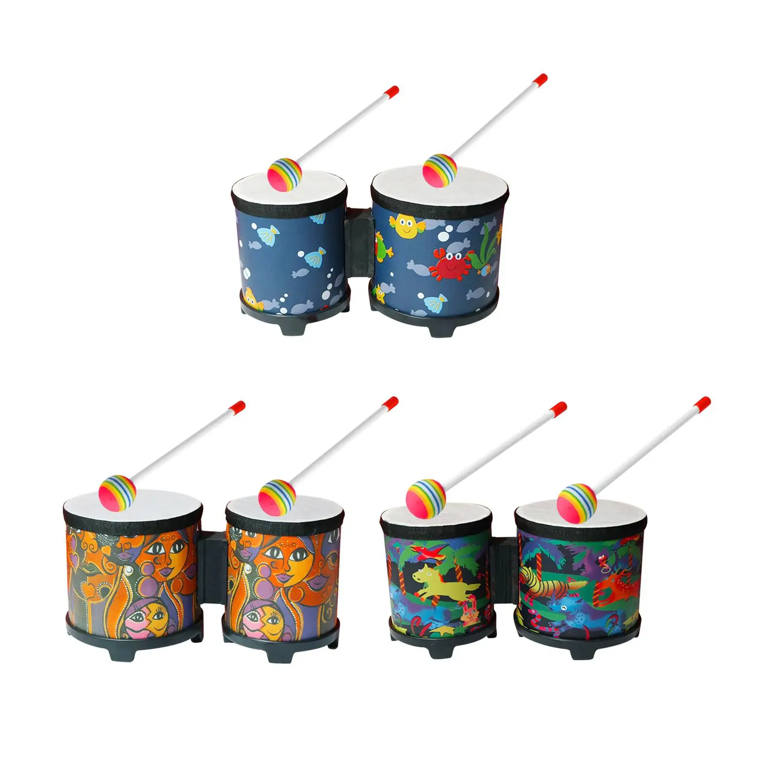 

5” and 6” Bongo Drums Educational Toy Music Instrument African Hand Drum for Beginners Professional Children Holiday Gift