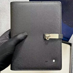 High Quality MB Notebook Black Grain Leather Cover Monte Paper Chapters Unique Loose-leaf Writing Stationery New