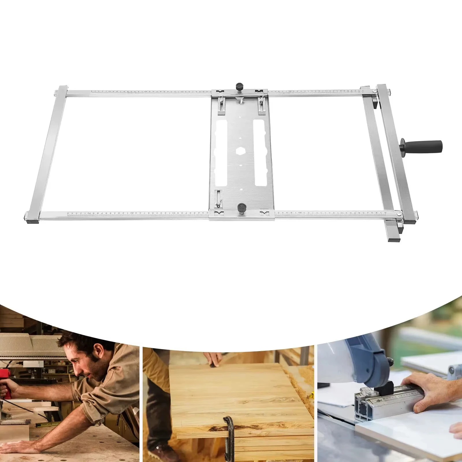 

7-Inch Circular Saw Guide Stainless Steel Positioning Jig with Precision Scales 29.5inch Adjustable Cutting Length