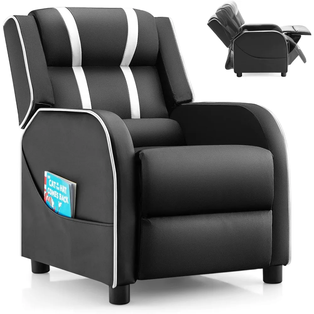 

Kids Recliner, Gaming Recliner Chair w/Side Pockets, Footrest, Headrest & Lumbar Support for Kids Room & Play Room