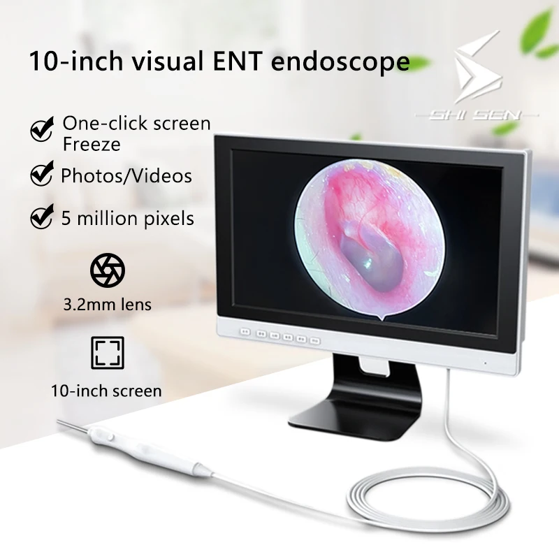 Endoscope equipment HD visual ear cleaning instrument smart device camera 3.2mm 10 inch ear pick otoscope Inspection Tools