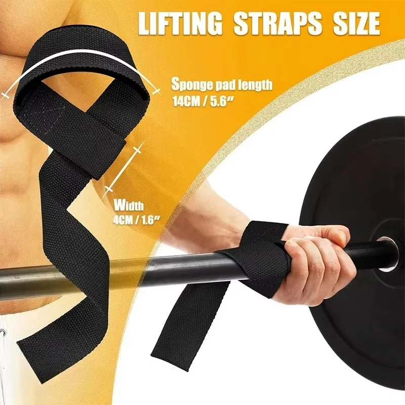 Adjustable Weightlifting Wrist Lifting Straps Padded Heavy Duty Cotton Gym Straps for Powerlifting Deadlift Strength Training
