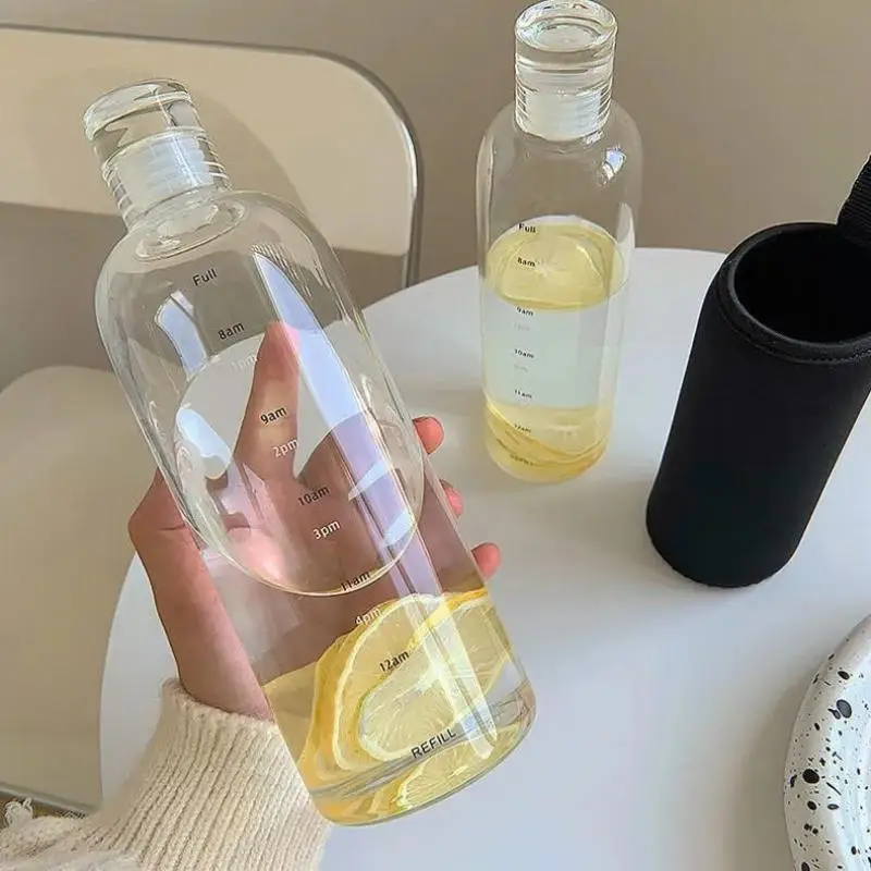 750ml Water Bottle, Leak-proof, Graduated, Can Be Used As A Juice Bottle, Transparent Tea/coffee Cup, Suitable For Students