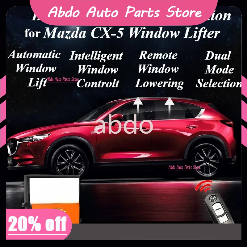 abdo Car Power Window Closer Intelligent Close Windows One-Touch Power Window Lifter Decoration Accessories For Mazda CX-5 2017-