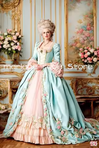 Victorian Costume Reenactment Marie Antoinette Prom Dress Rococo Noble French Court Ball Gown Evening Dress Customsized