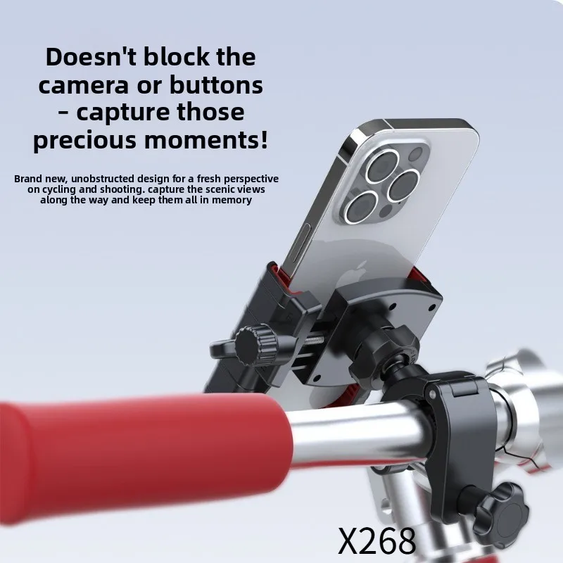 360 ° تدوير دراجة نارية الهاتف جبل لا كتلة الكاميرا بولي TPU الاهتزاز المرطب الدراجة الهاتف جبل المقود دراجة نارية الملحقات