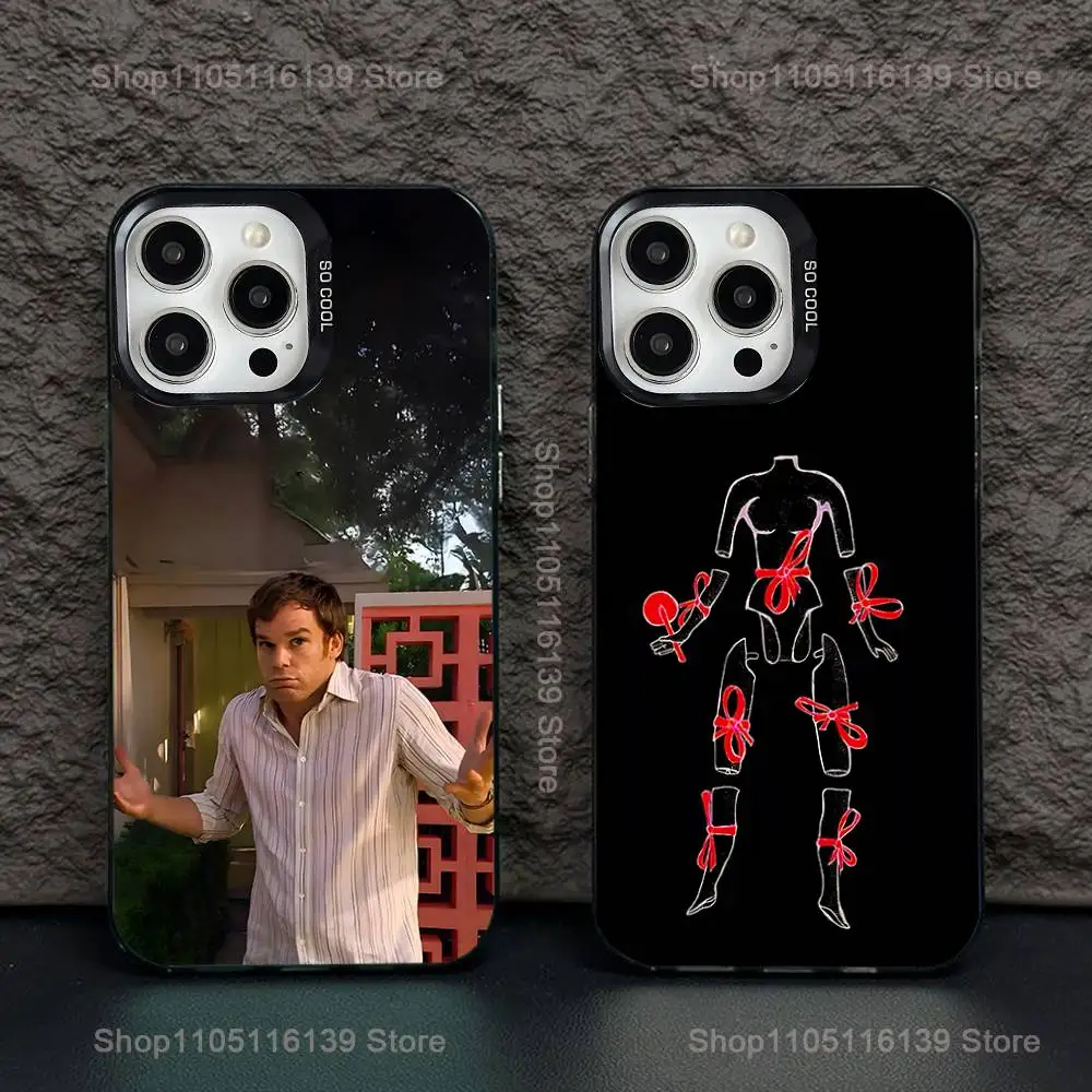 

D-Dexter Morgan Phone Case For iPhone 16,15,14,13,12,11,Pro,XS,Max,Plus,Mini,SE Black Candy Matte Shockproof Cover