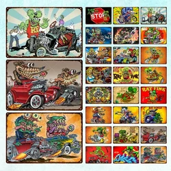 Tin Sign Garage Decor Vintage Metal Sign for Wall Decor Rat and Fink Tin Signs Retro for Garage Man Cave Bar Pub and Club Poster