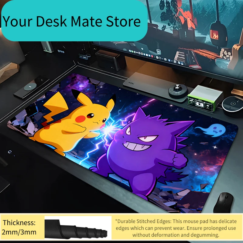 Mouse Pad Game Rubber Mini Pc Keyboard Pad Laptop Computer Speed Desk Mat Computer Gaming Acessories P-Pokemon Gengar Mousepad