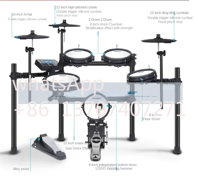 Electric Drum Kit  Children Beginner Home Adult Mesh Jazz  Professional Electronic  Percussion