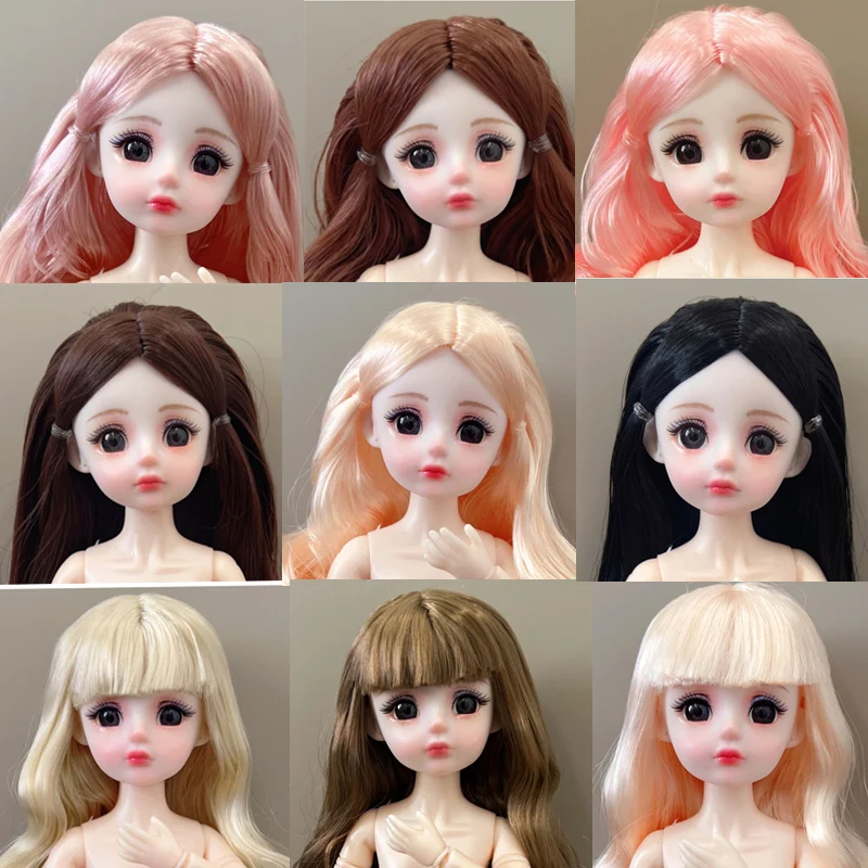 1 pieces Head for 30cm Girl Doll 1/6 Bjd Princess  Accessories Children Dress Up Toy Diy Only Head