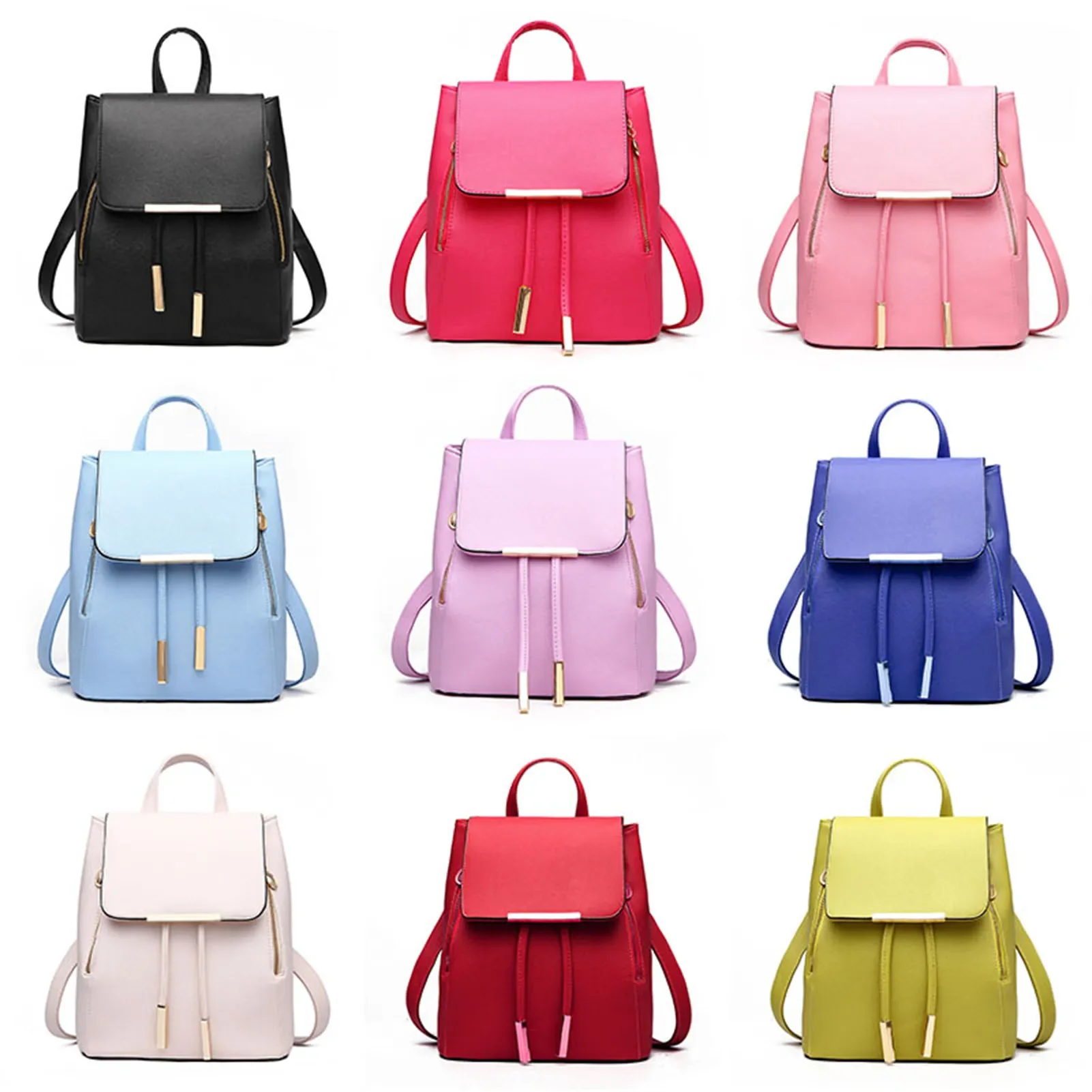 Mulheres mochila de alta qualidade couro do plutônio mochila escolar sacos para adolescentes meninas lazer mochilas cor doce