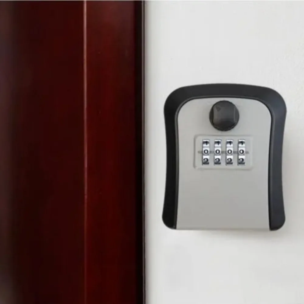 4 Digit Code Key Storage Case Locking Turn Knob Waterproof Key Organizer Box Hanging Design Password Key Box for Home Security