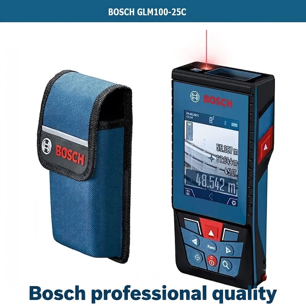 Bosch GLM 100-25C Professional Laser Tape Measure Optical Rangefinder 100m Distance Meter Accurate Surveying Equipment