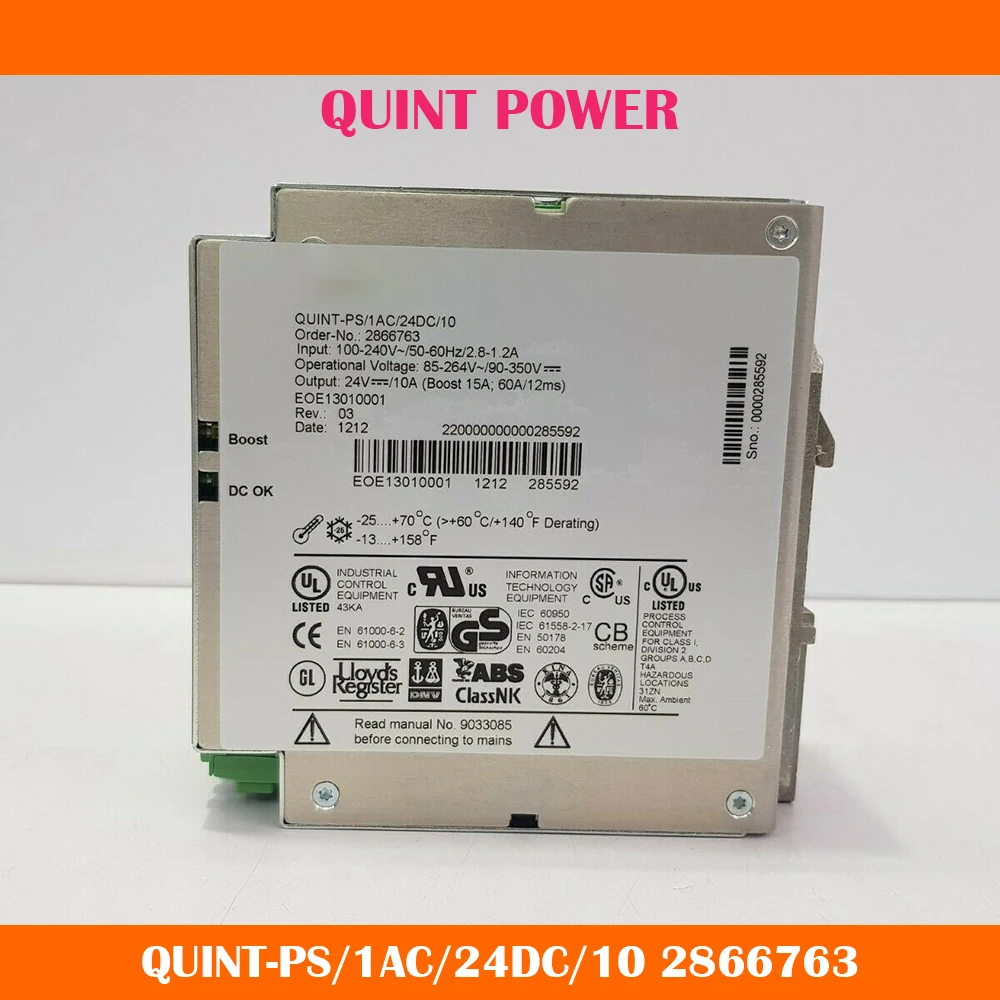 QUINT-PS/1AC/24DC/10 2866763 QUINT POWER Switching Power Supply Work Fine High Quality Fast Ship