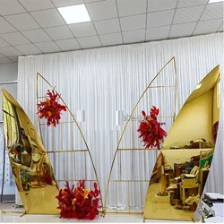 Fashionable stainless steel gold wedding background wall, wedding banquet decoration, birthday party decoration, arch