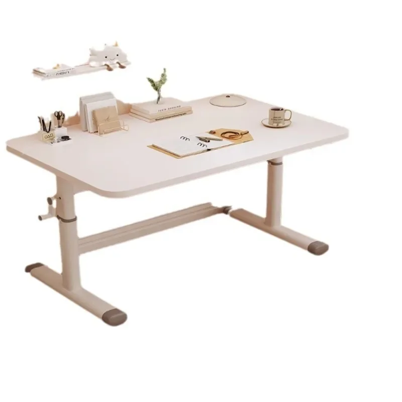 scrivania semplice, casa mobile per studenti delle scuole elementari, tavolo lungo sollevabile a manovella, tavolo sollevabile in legno